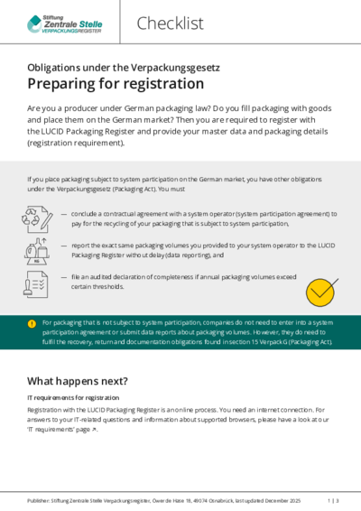 Checklist: Preparing for registration